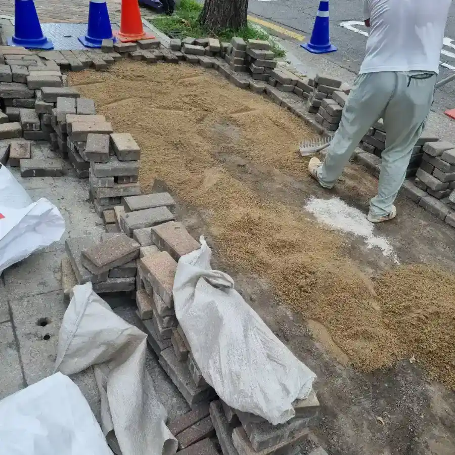 마당 외 구간 신규 시공, 보도블럭깔기 서비스